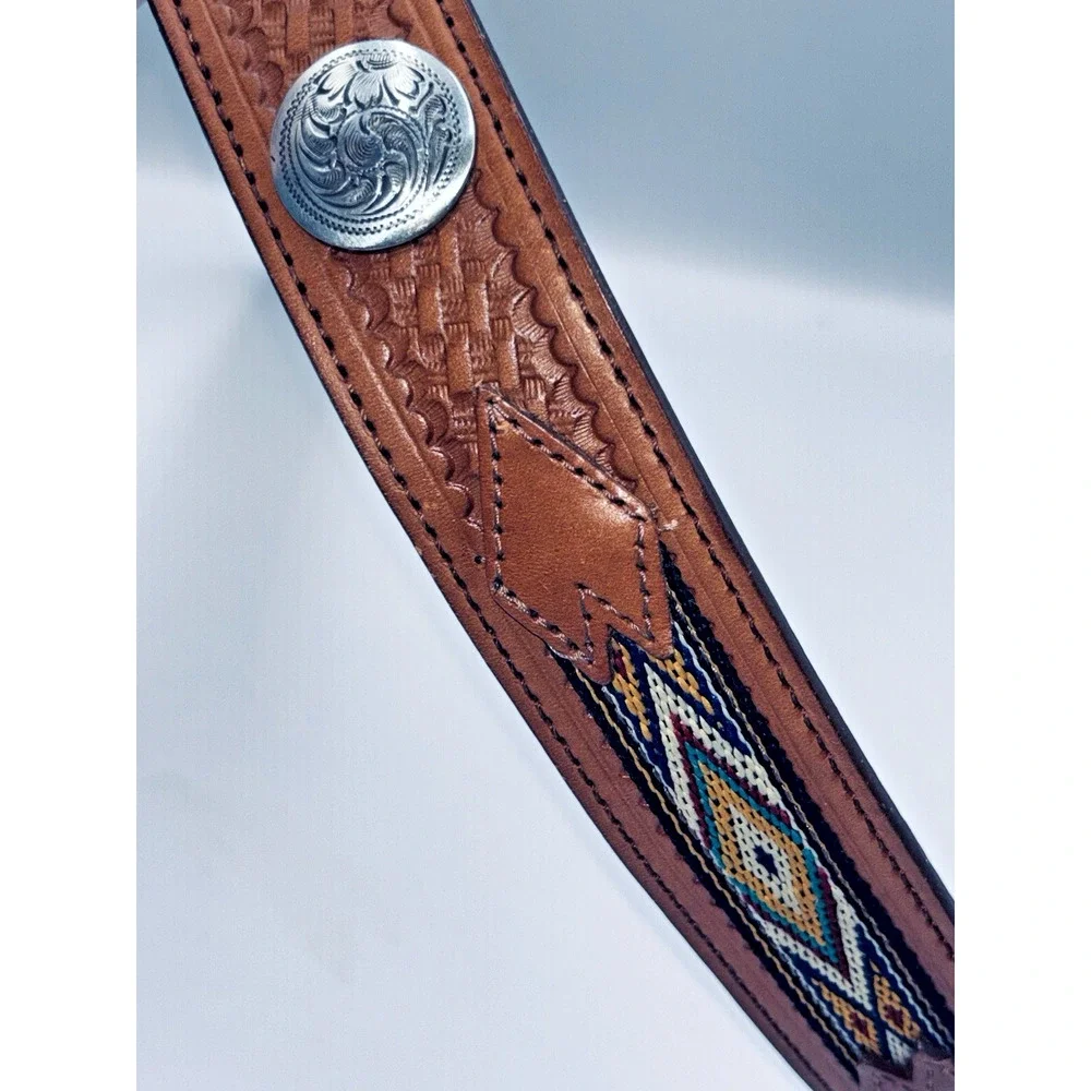 Wrangler Western Top Grain Leather Belt Handcrafted Sonora Old Mexico Mens 36/90